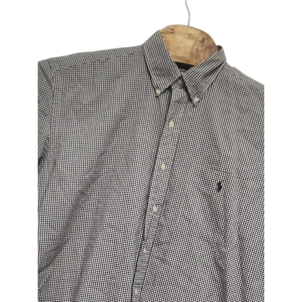 Ralph Lauren Golf Shirt Mens Check Button Down Short‎ Sleeve Shirt Large